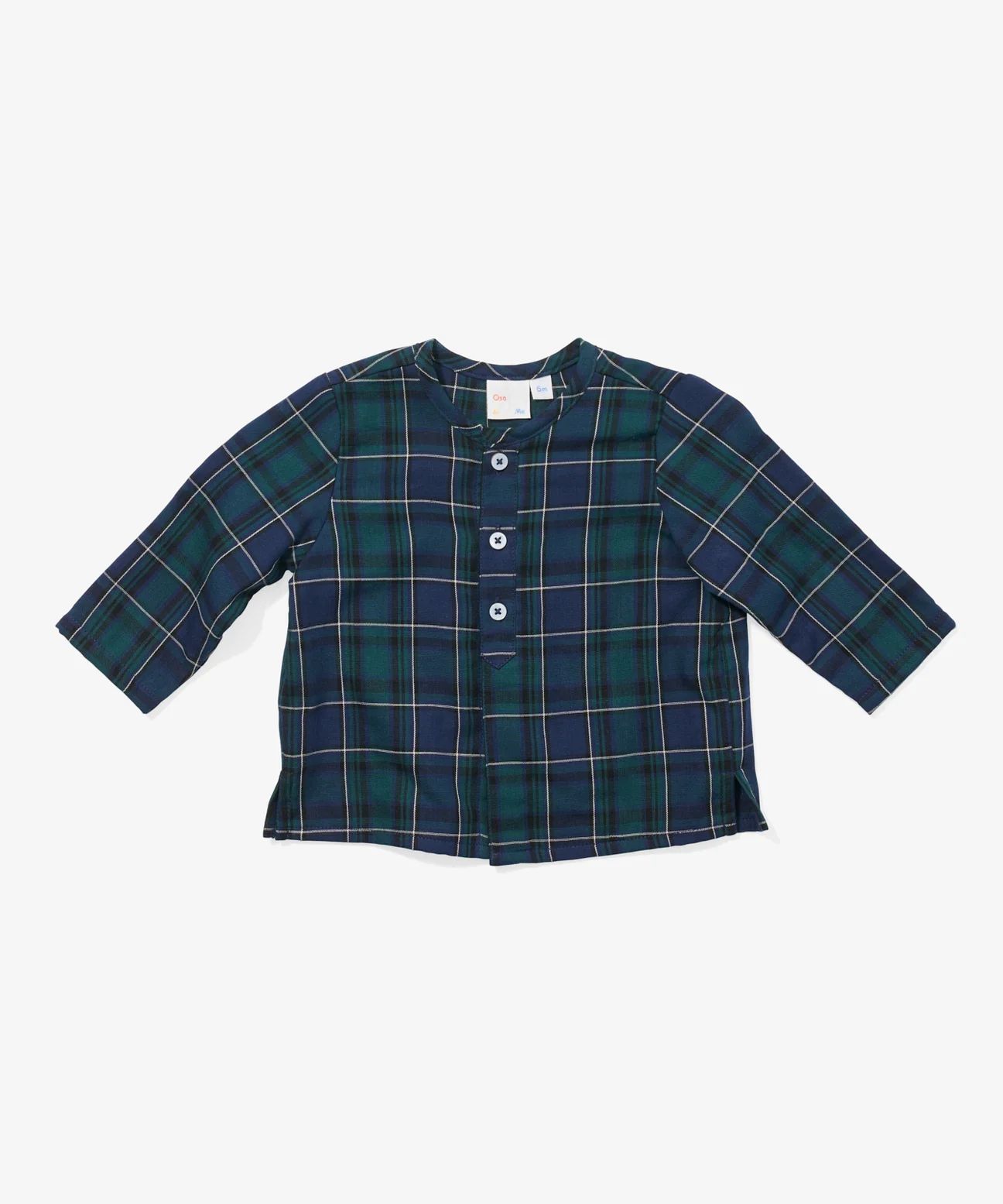 Lupo Baby Shirt, Green Plaid | Oso and Me | Oso & Me