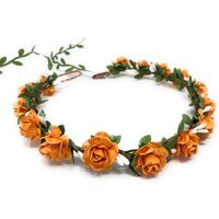 Orange Flower Crown Fall Girl Headband Autumn Wedding Floral Wreath For Hair, Bridesmaid Hair Accessories Piece | Etsy (US)