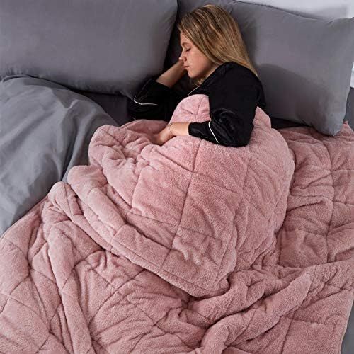 Brentfords Teddy Fleece Heavy Weighted Blanket for Adults Sleep Therapy Anxiety Stress Relief Quilte | Amazon (UK)