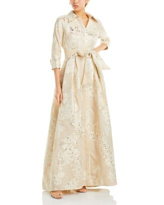 Metallic Jacquard Shirt Dress Gown | Bloomingdale's (US)