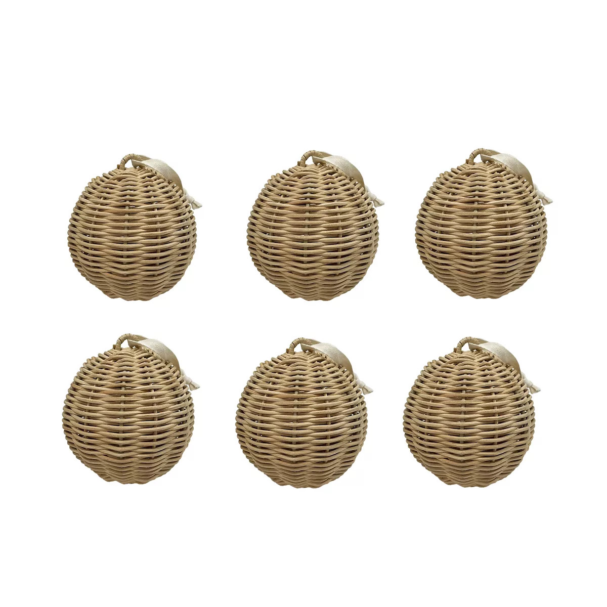 St. Nicholas Square® 6-pc. Woven Bauble Natural Christmas Ornament Set | Kohl's