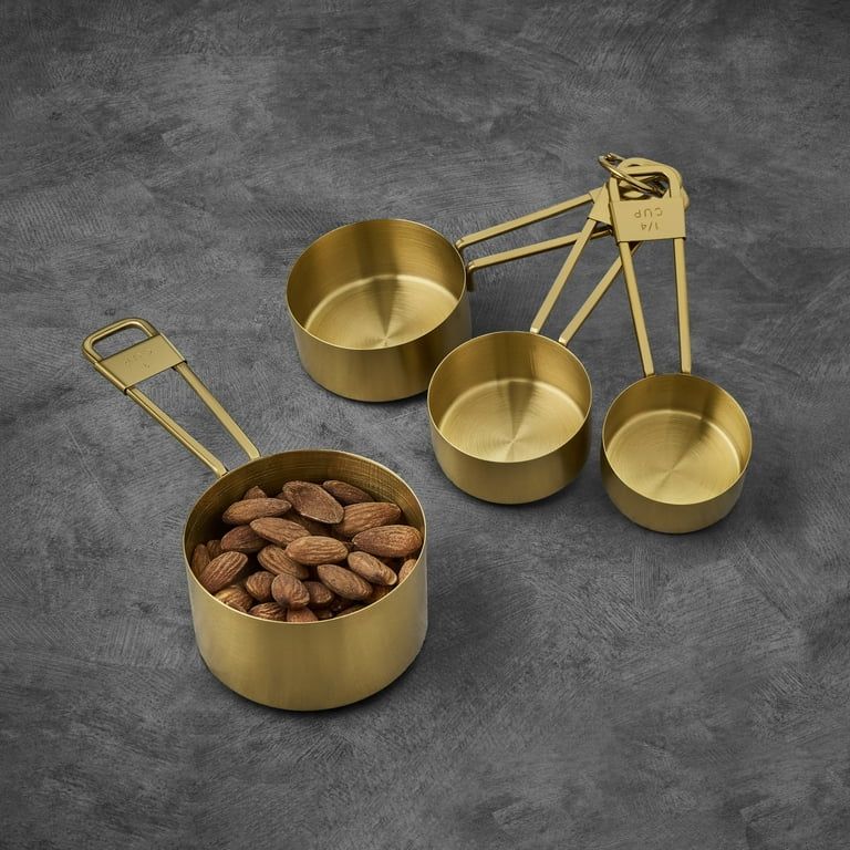 Thyme & Table 4-Piece Gold Stainless Steel Measuring Cup Set | Walmart (US)