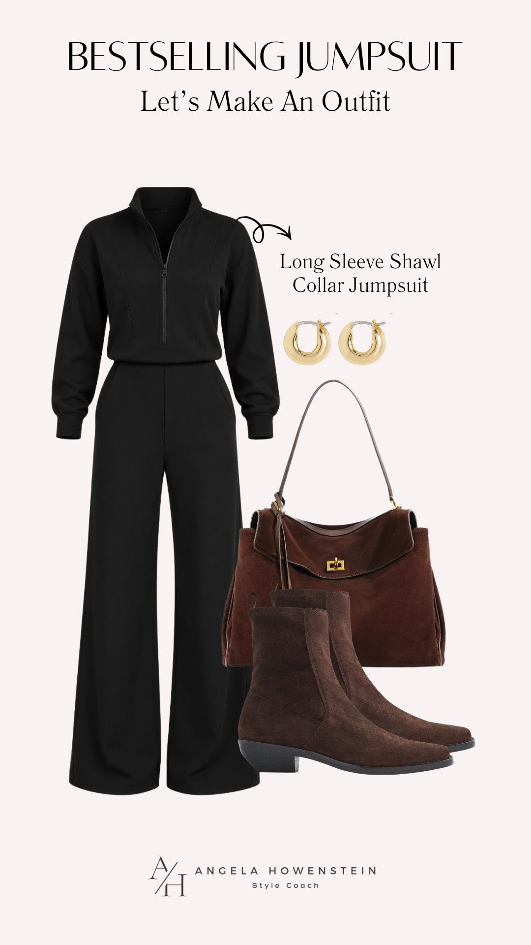 This bestselling black jumpsuit is the ultimate one-and-done outfit! The long sleeves, wide-leg silhouette, and shawl collar make it polished enough for dinner but easy enough for everyday wear. Add brown boots and a beautiful handbag for an effortless fall look.

👩‍💻 LTK PRO TIPS
❤️ Heart = Support my posts ;-)
🔖 Save = Get sale & restock alerts for the things you love!
📋 Lists = Keep favorites organized (List ideas: Christmas, Birthdays, and Vacations!)
📲 Share = Send lists and products to a friend (or your daughters like me).
💬 Comment = Ask me anything, and I’ll answer. ;-) 

 #LTKootd #LTKSeasonal #LTKOver40