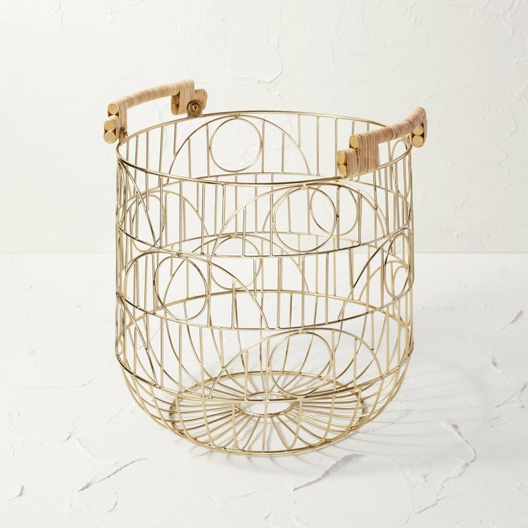 Patterned Wire Decorative Basket Gold - Opalhouse™ designed with Jungalow™ | Target