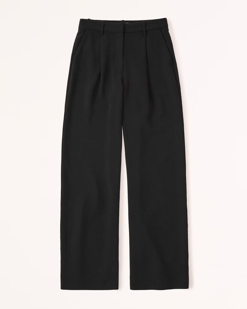 Premium Crepe Tailored Ultra Wide-Leg Pant | Abercrombie & Fitch (US)