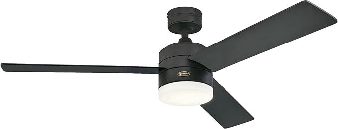 Westinghouse Lighting 7205900 Alta Vista 52-Inch Matte Black Indoor Ceiling Fan, Dimmable LED Lig... | Amazon (US)
