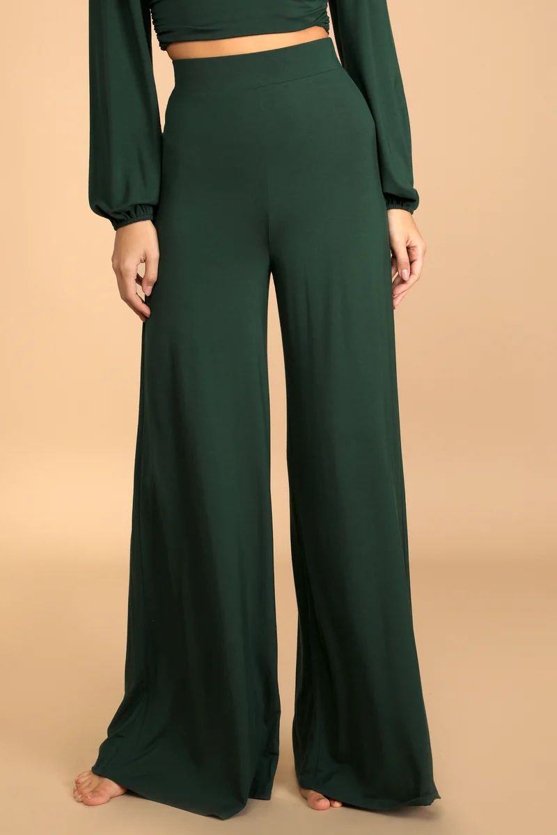 Ready to Relax Emerald Green Wide-Leg Pants | Lulus (US)