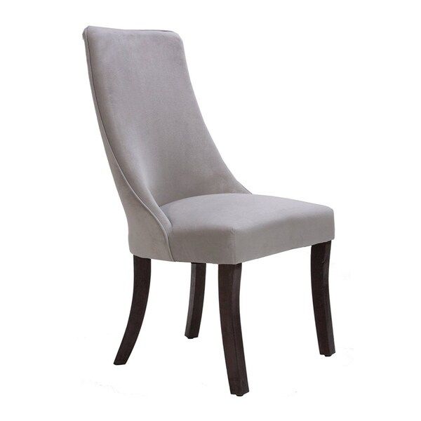 Fabric Upholstered Wooden Accent Side Dining Chair, Grey (Set of 2) | Bed Bath & Beyond