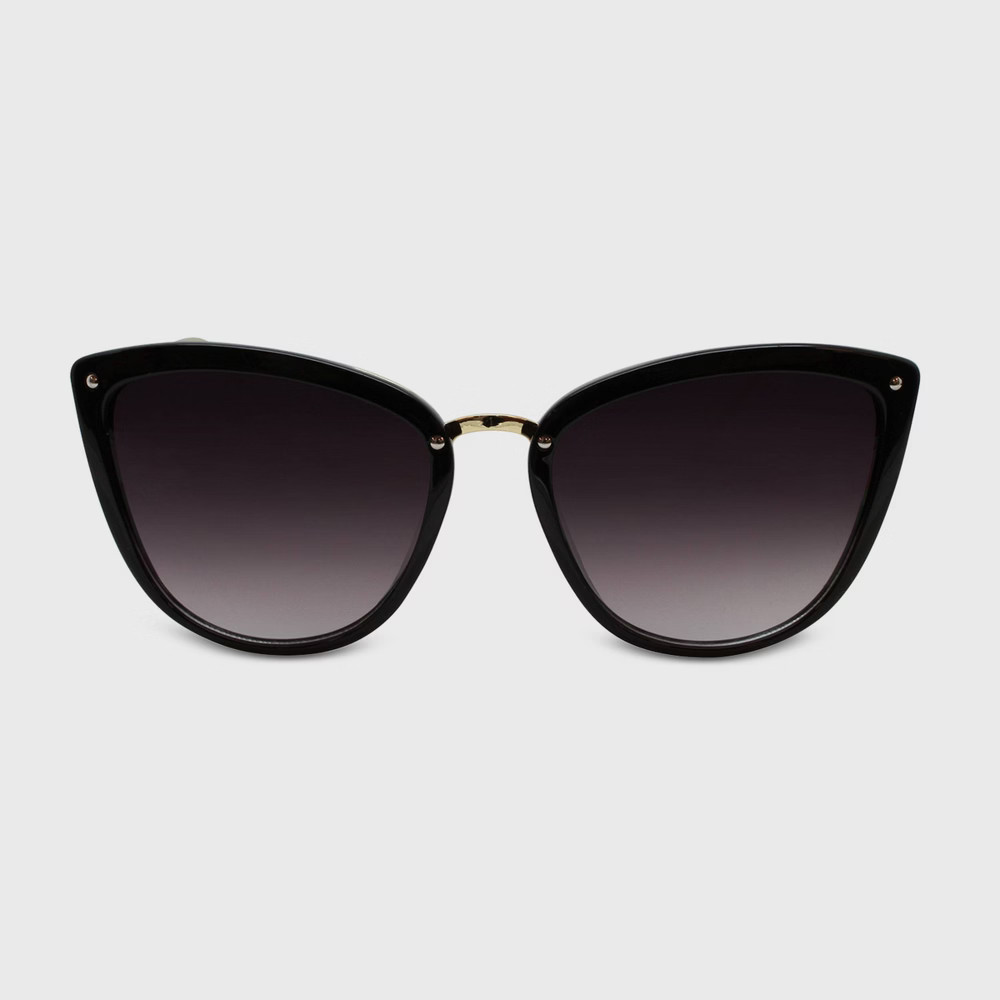 Women's Cateye Plastic Metal Combo Sunglasses - A New Day Black | Target