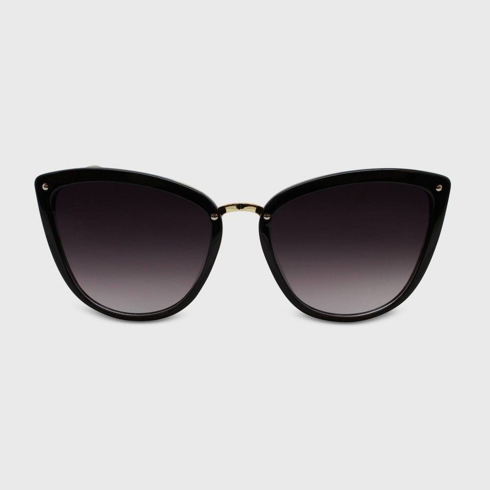 Women's Cateye Plastic Metal Combo Sunglasses - A New Day Black | Target