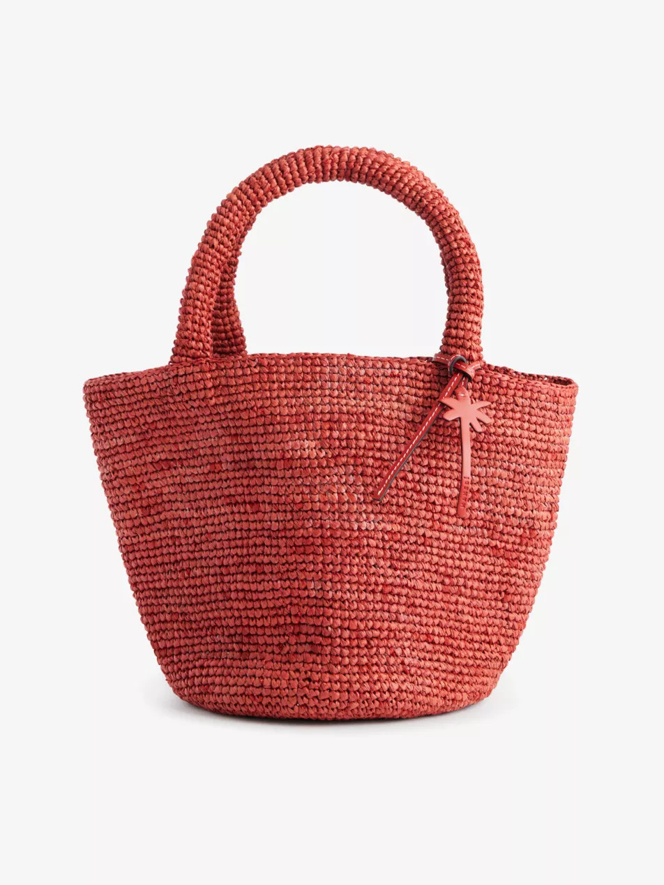 Summer branded-charm raffia bag | Selfridges