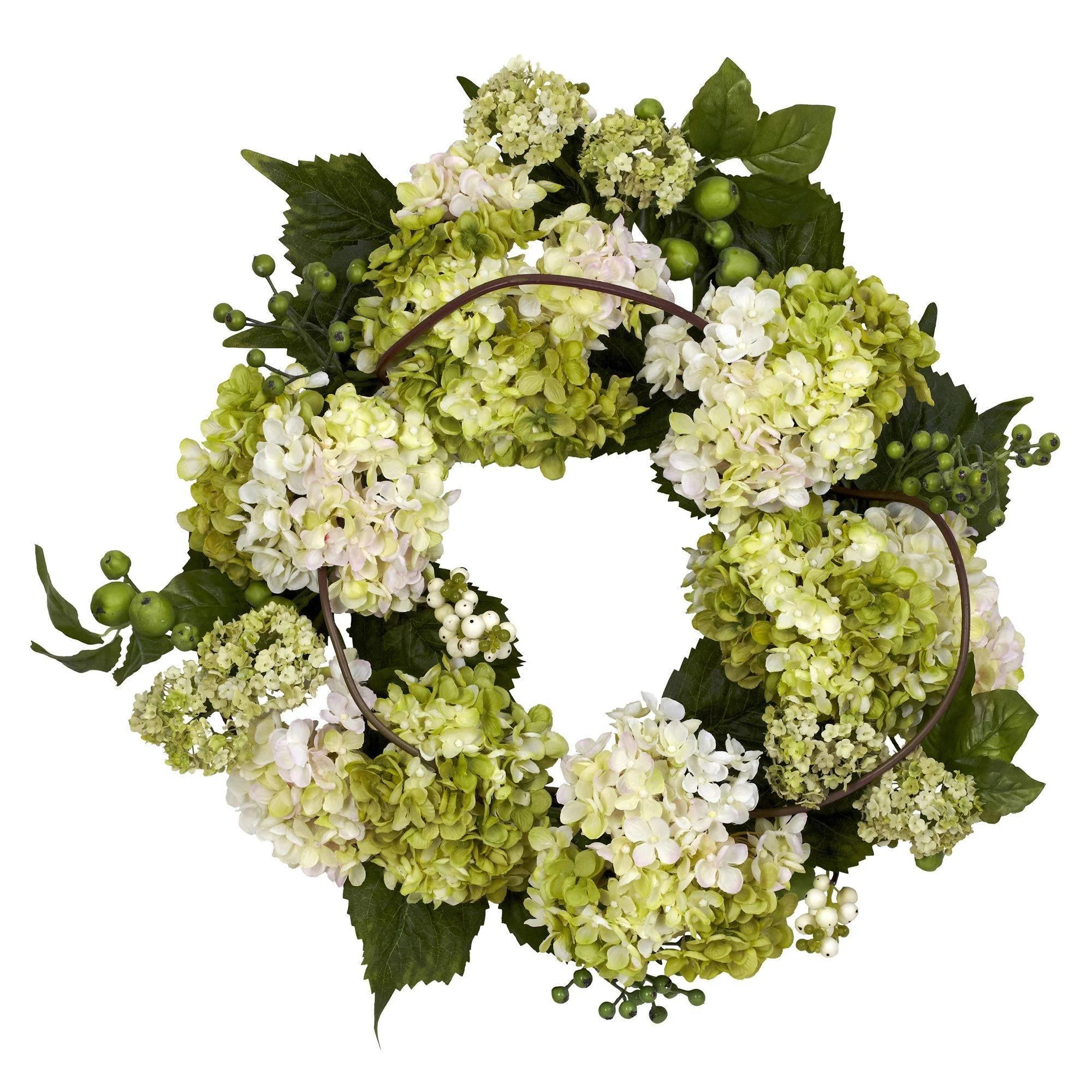 22” Artificial Hydrangea Wreath | Nearly Natural