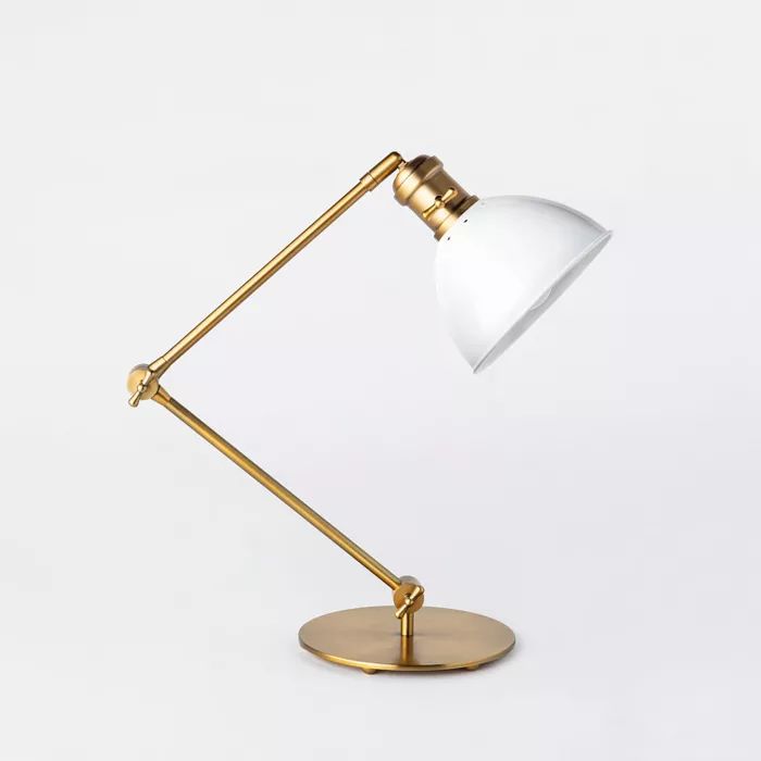 Metal Desk Lamp Antique Brass (Includes LED Light Bulb) - Threshold™ designed with Studio McGee | Target
