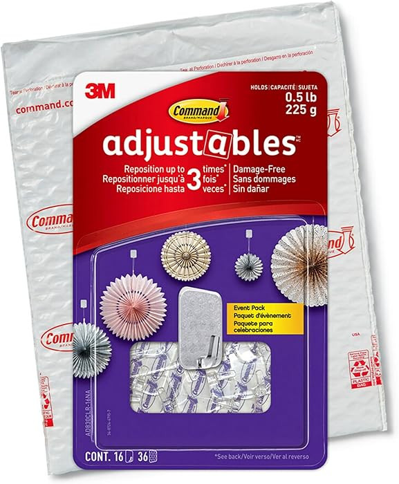 Command Adjustables Repositionable 0.5 lb Clips, 16 Clips, 36 Strips | Amazon (US)