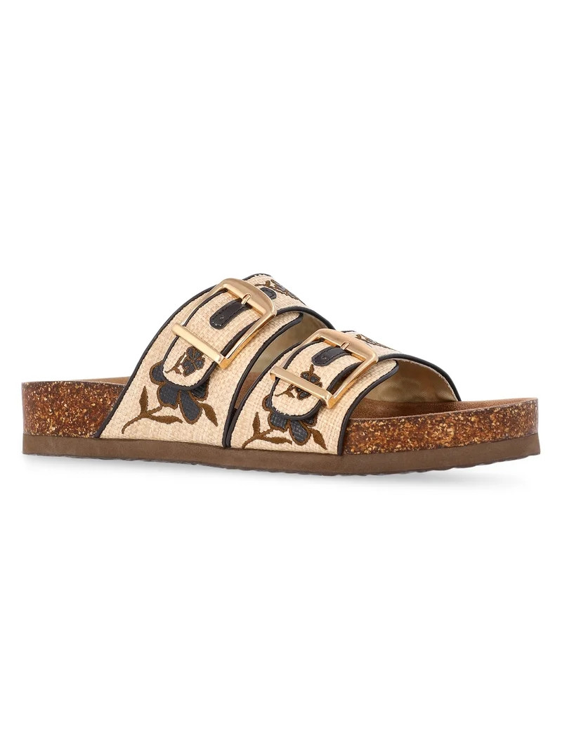 Time and Tru Women's Footbed Slide Sandals (Wide Width Available) | Walmart (US)