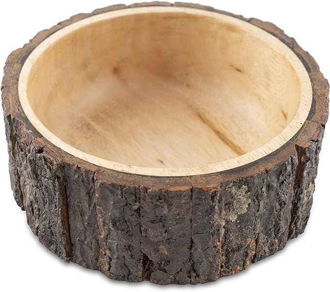 GoCraft Wood Potpourri Bowl with Tree Bark, Small, 6" Diameter x 3" Height, Wooden Decorative Bow... | Amazon (US)