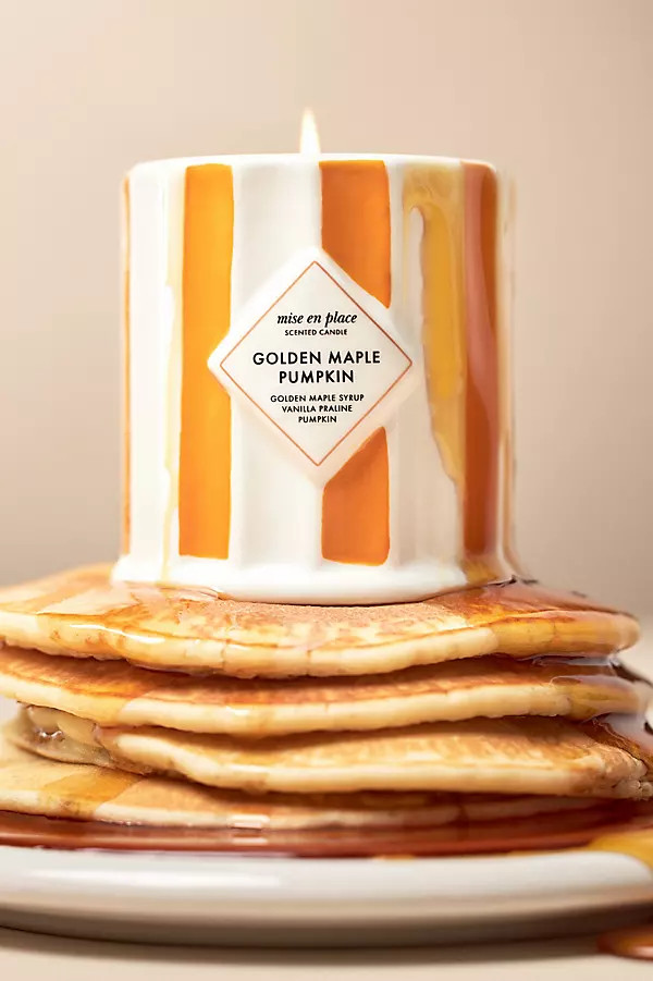 mise en place Gourmand Golden Maple Pumpkin Ceramic Candle | Anthropologie (US)