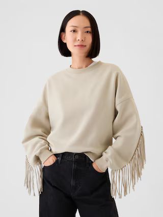 Vintage Soft Wedge Crewneck Fringe Sweatshirt | Gap (US)