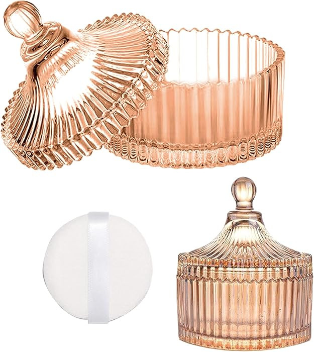 Body Powder Puff and Container, Soft Powder Puff,Glass Box for Dust Puff,Powder Puff for Body Pow... | Amazon (US)