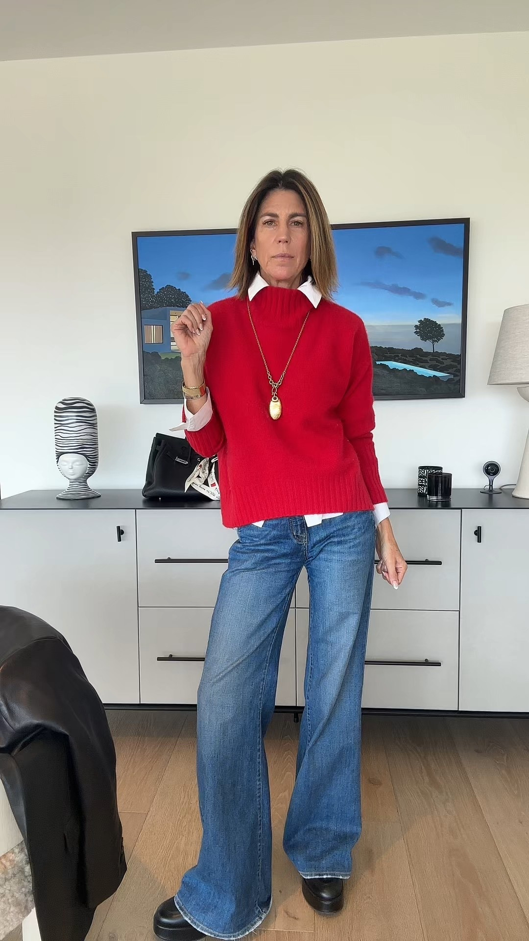 Rainy days call for bright colors and lots of layers! Digging the button down under the roll neck sweater.

#LTKOver40 #LTKStyleTip #LTKSeasonal