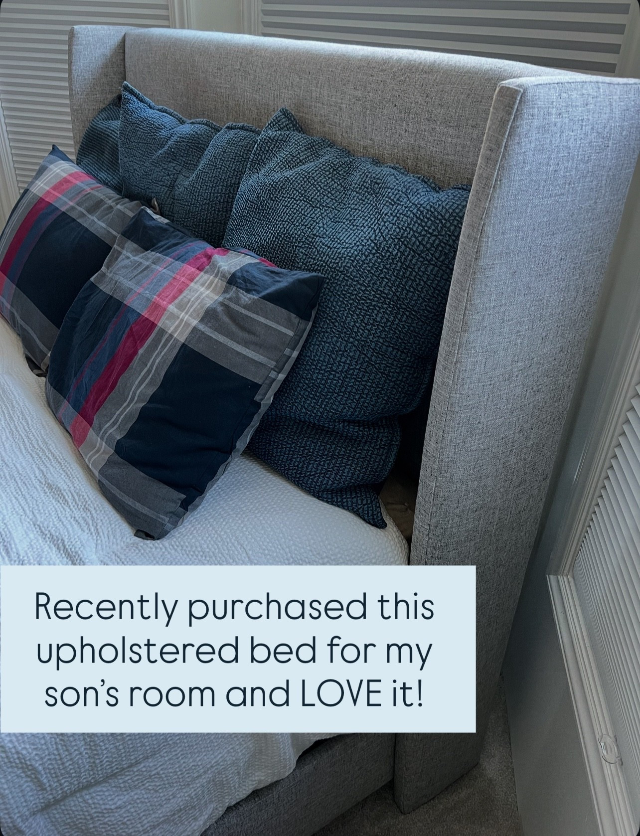 Major bedroom upgrade alert! I finally got this cozy upholstered bed set up in my son's room, and it looks so comfy and cozy.
bedroom furniture, home upgrade, boys room, interior inspo, home styling, room makeover, bedroom goals, coastal inspo

#LTKHome #LTKU #LTKFindsUnder50