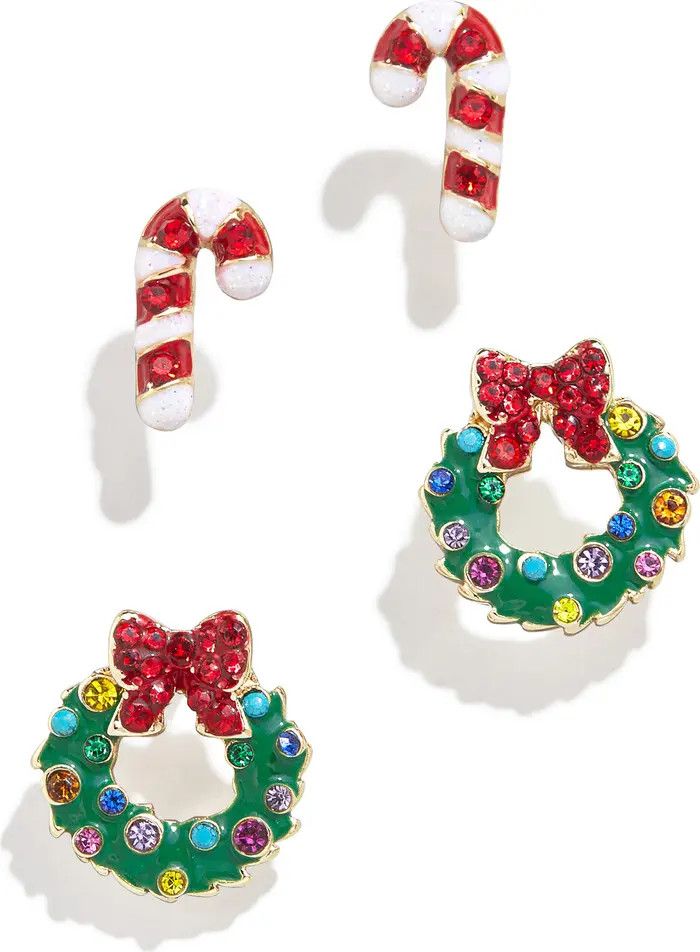 BaubleBar Christmas Decorations Set of 2 Stud Earrings | Nordstrom | Nordstrom