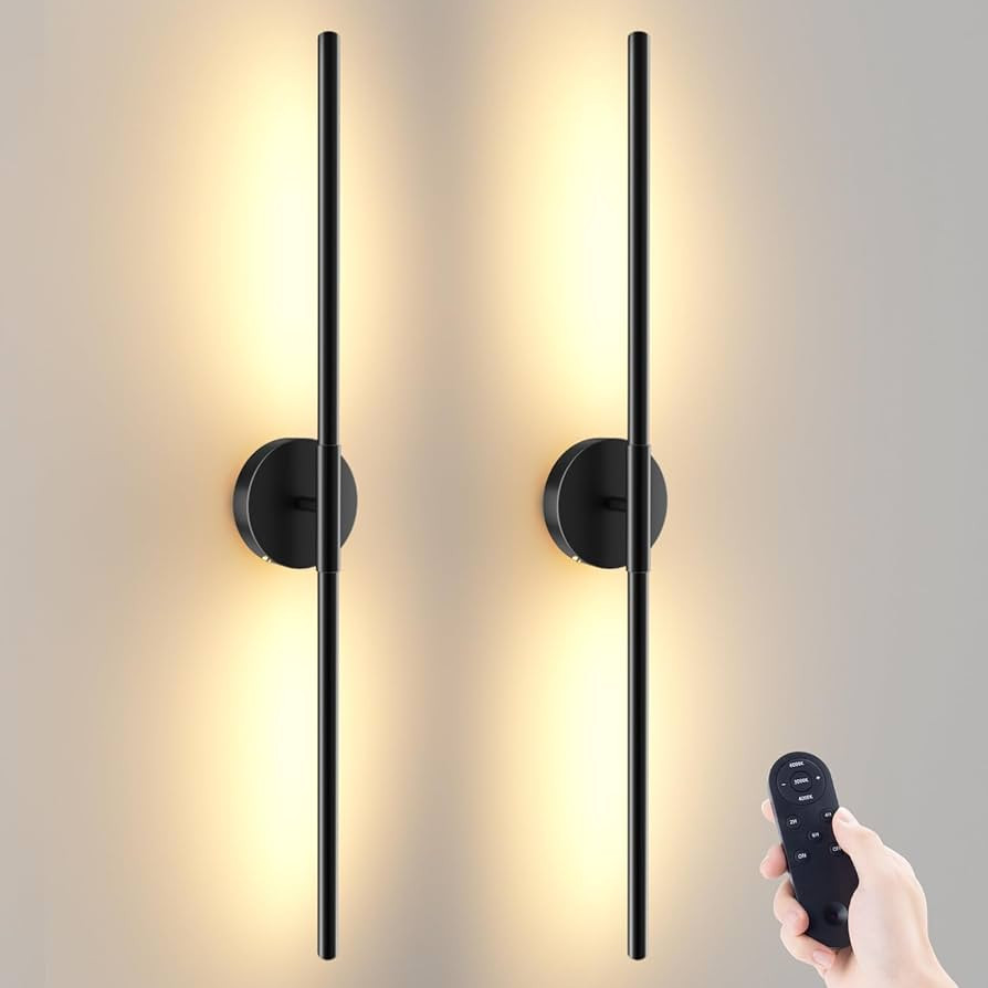 Battery Operated Wall Sconces Set of 2, 360°Rotation Wireless Rechargeable Wall Lights: Dimmable... | Amazon (US)