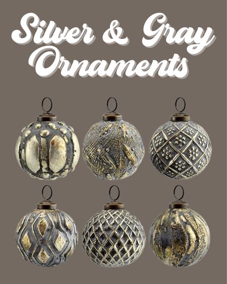 Silver and Gray textured antique inspired ornaments!

#LTKhome #LTKHoliday #LTKSeasonal