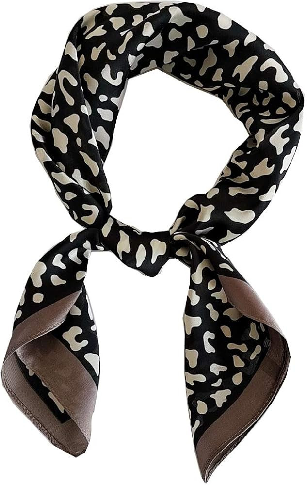 FONYVE Silk Feeling Scarf Medium Square Satin Head Scarf for Women 27.5 × 27.5 inches | Amazon (US)