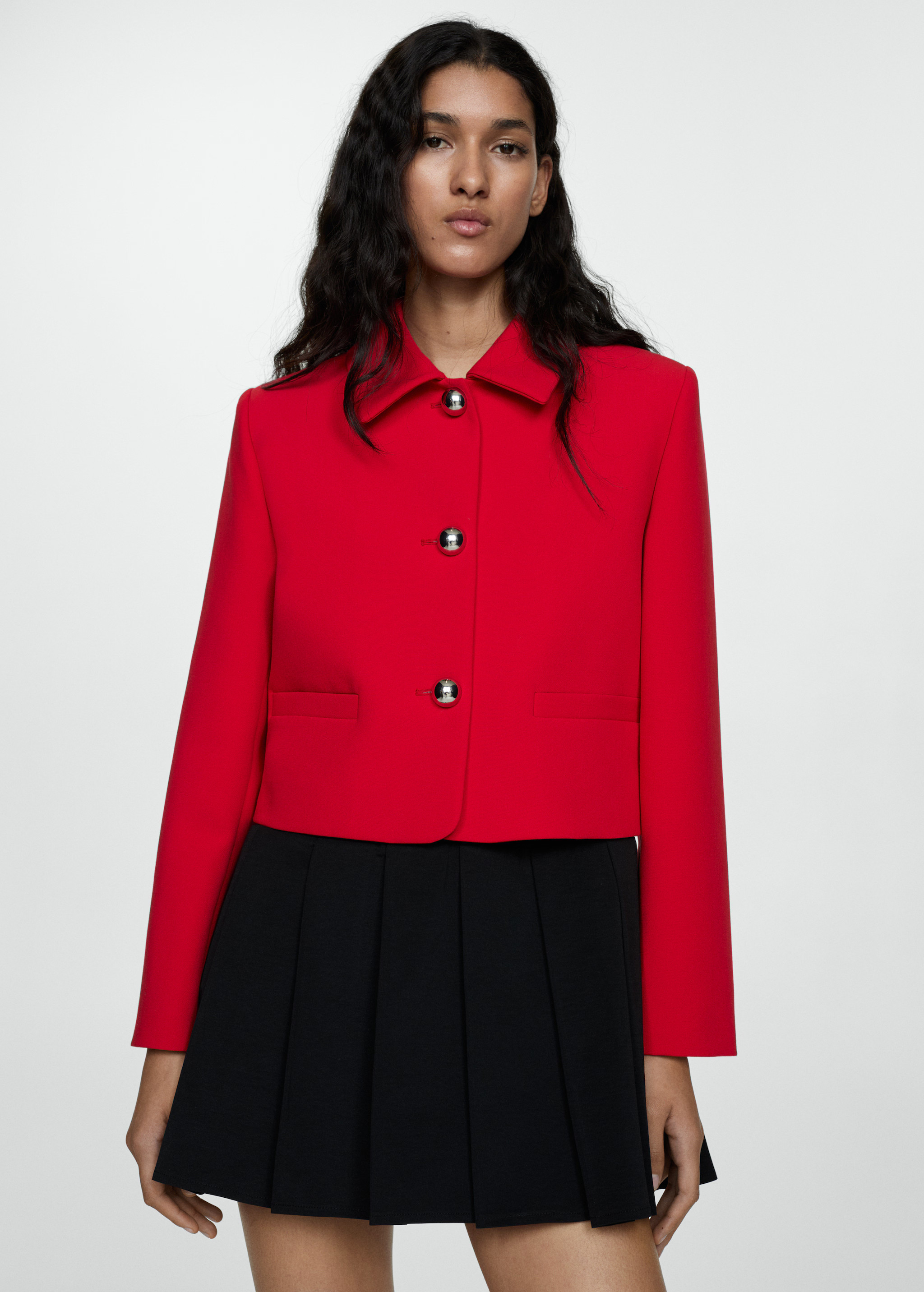 Buttoned cropped jacket | MANGO (US)
