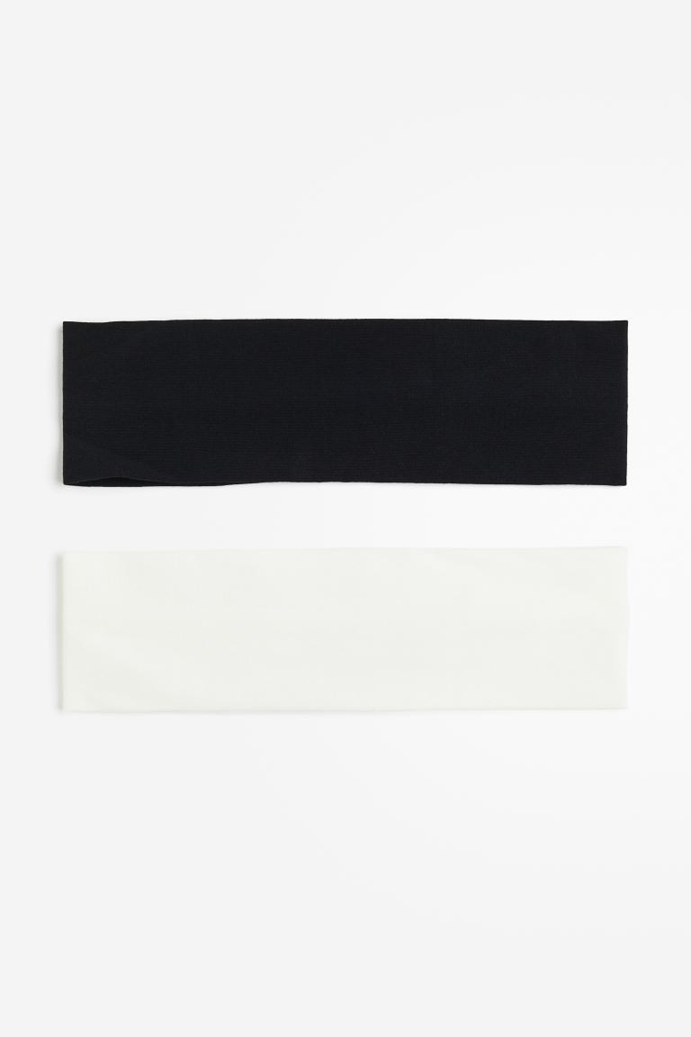 2er-Pack Stirnbänder aus Jersey - Schwarz/Weiß - Ladies | H&M DE | H&M (DE, AT, CH, NL, FI)