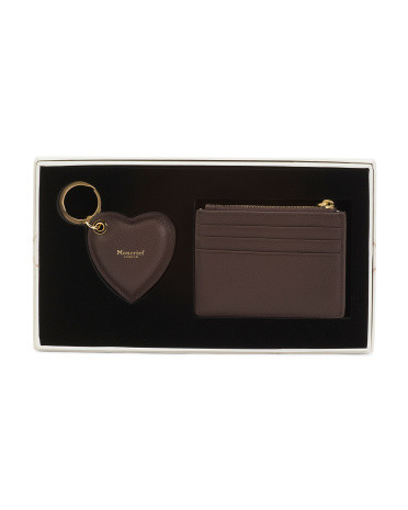 Leather Padded Heart Key Ring And Cardholder Gift Set | TJ Maxx