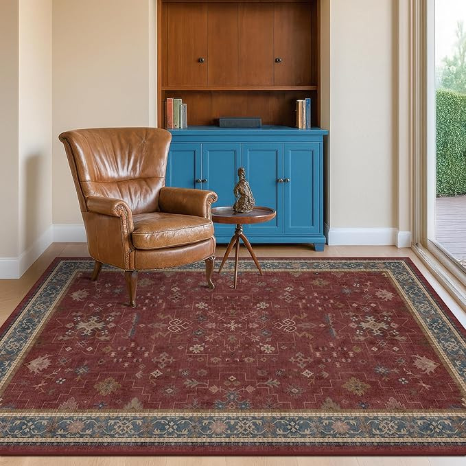 Turkish 4x6 Rug for Living Room Small - Area Rug for Kitchen, Bedside, Foyer Large Entryway Indoo... | Amazon (US)