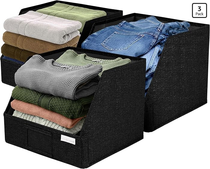 Trapezoid Closet Bins for Shelves – 12x12x10 Fabric Storage Baskets, Collapsible Organizer Boxe... | Amazon (US)