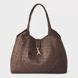Faux Suede Slouchy Shoulder Tote Bag - A New Day\u2122 Brown | Target