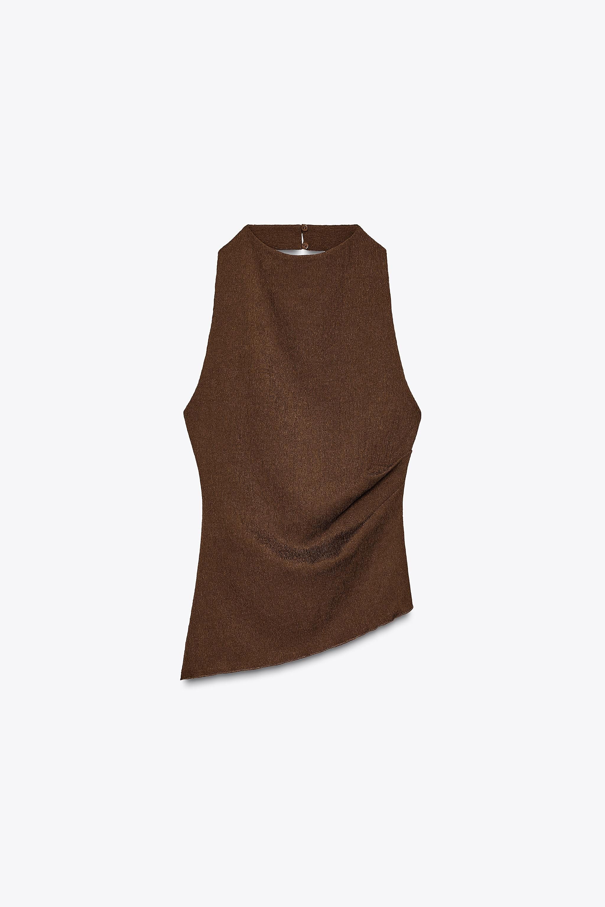 TEXTURED DRAPED HALTER TOP | Zara US