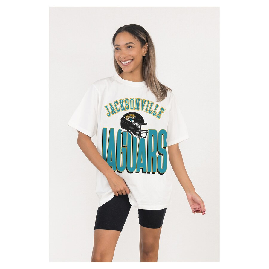 Jacksonville Jaguars Gameday Couture Women's Oversized Classic Fierce Focus T-Shirt - White | Fanatics