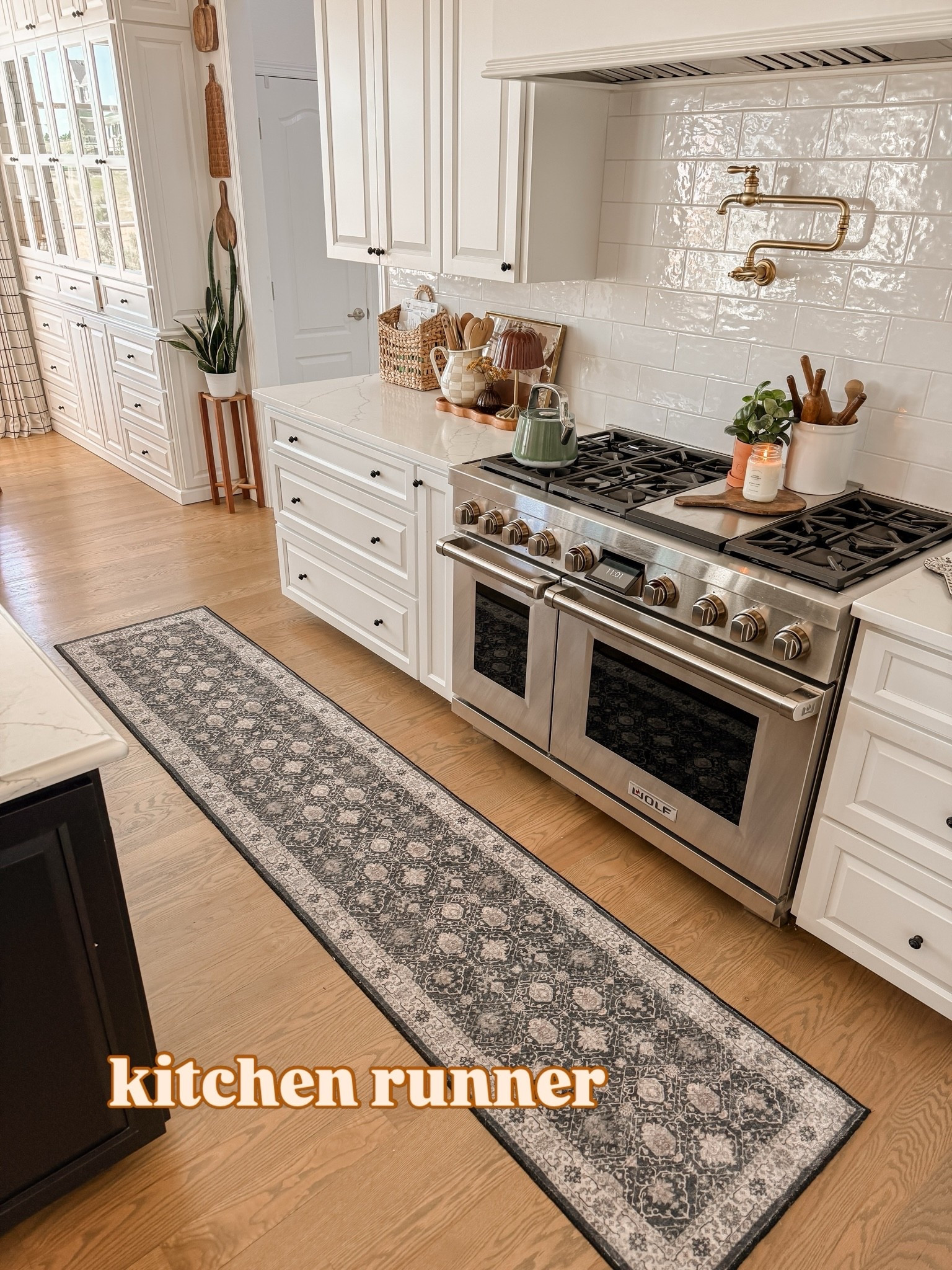 Kitchen runner is from Amazon! Kitchen decor is mostly Target.