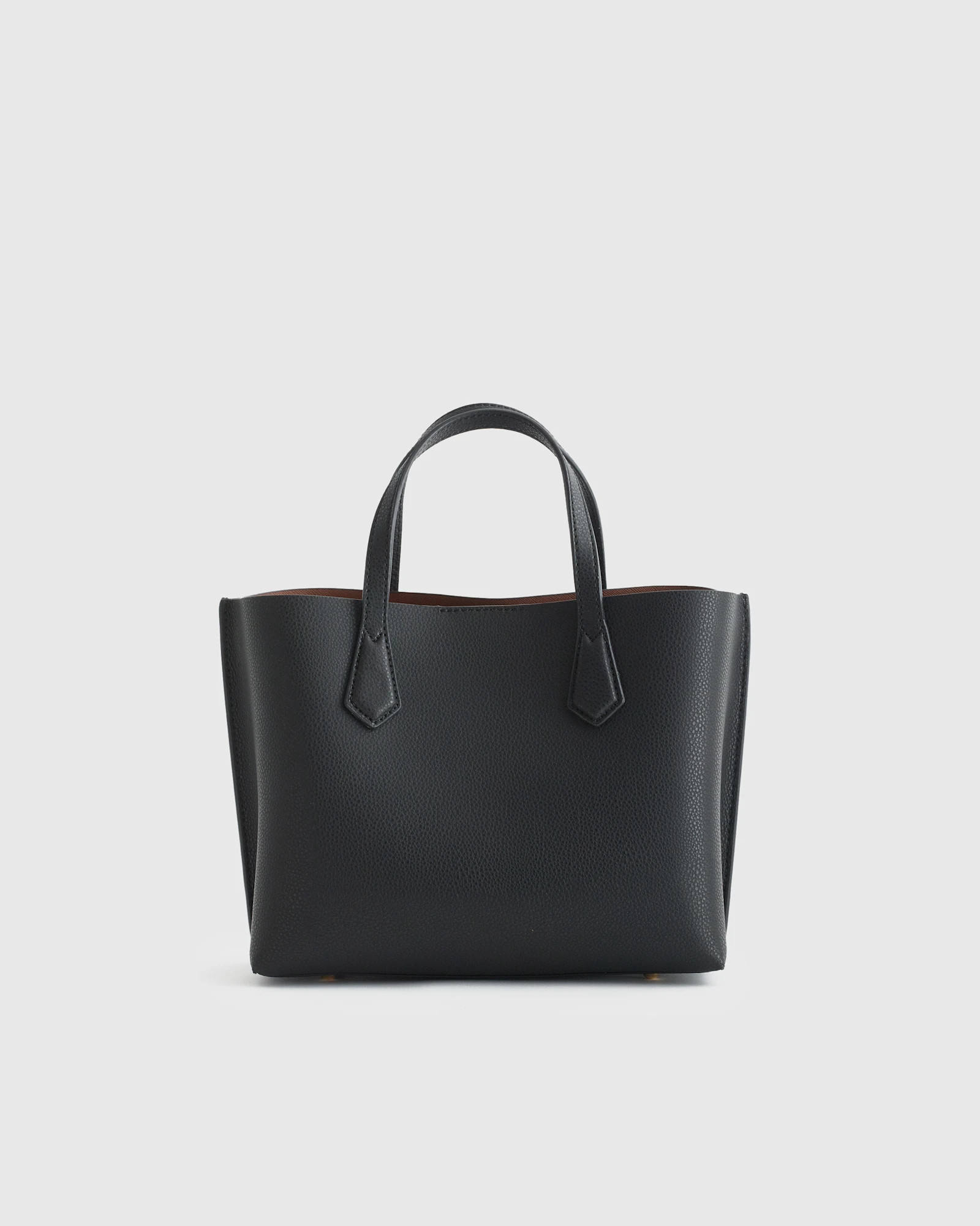 Italian Leather Small Triple Compartment Tote | Quince