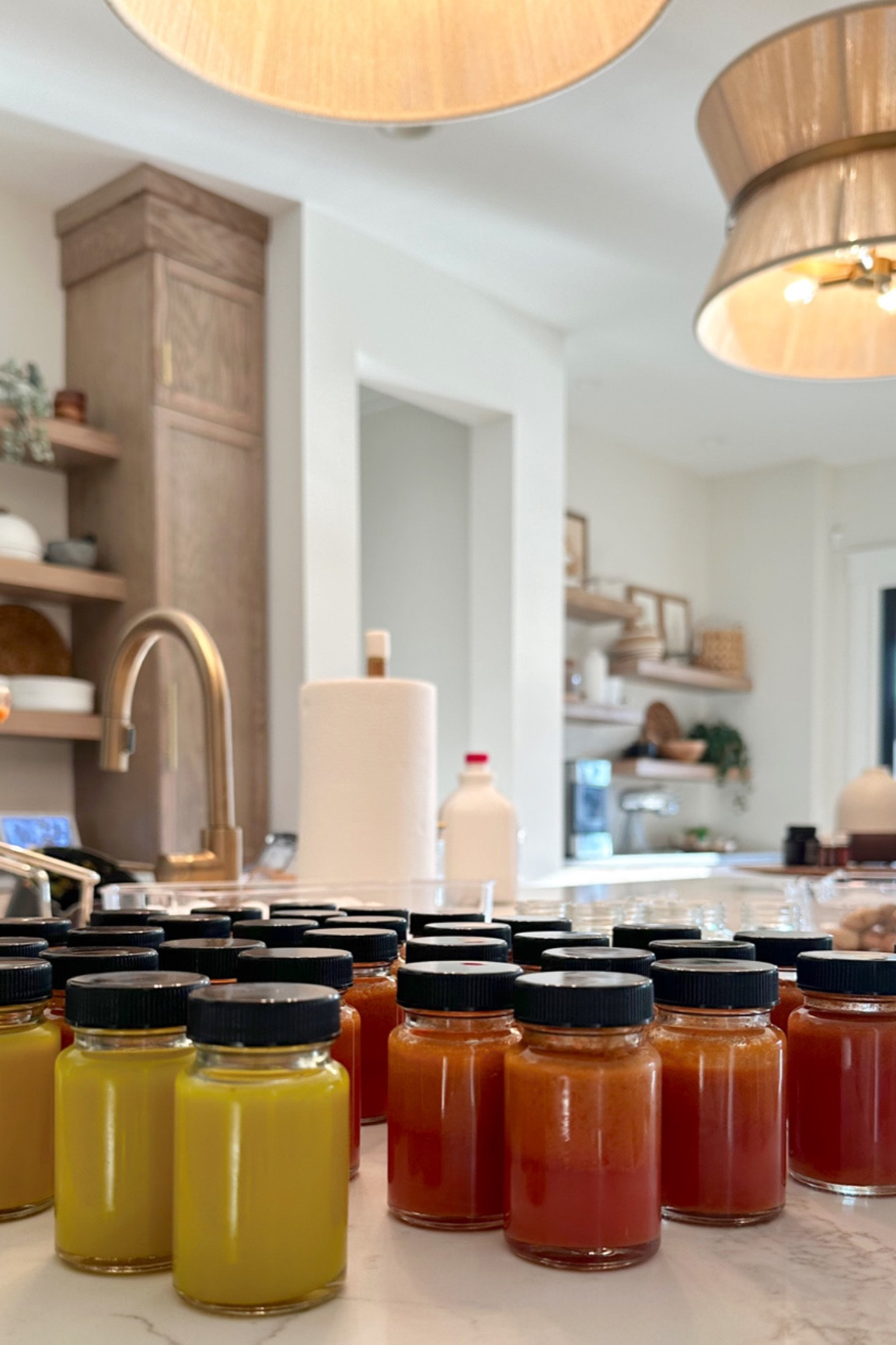 Immunity shot bottles!! Love that these are glass and not plastic so I feel comfy using them again and again after washing. 