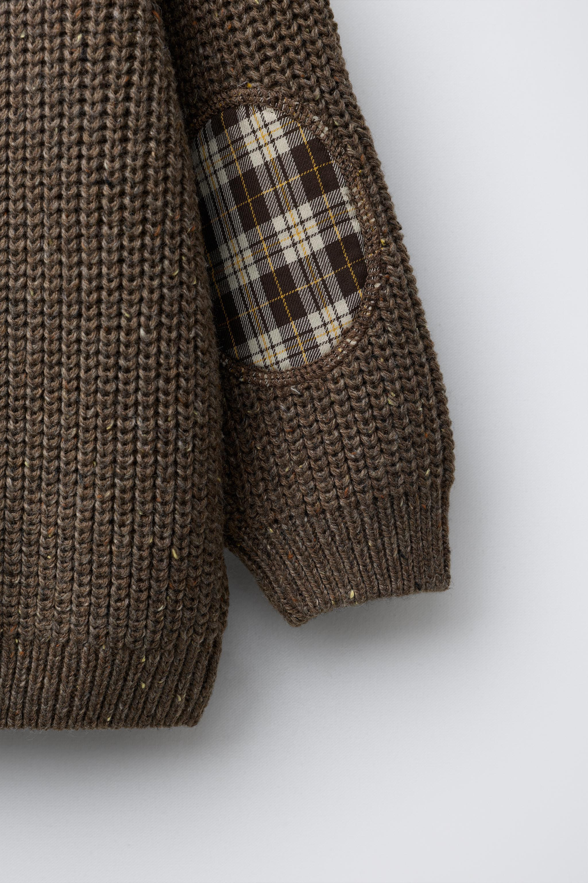 CHUNKY KNIT SWEATER WITH ELBOW PATCHES | Zara US