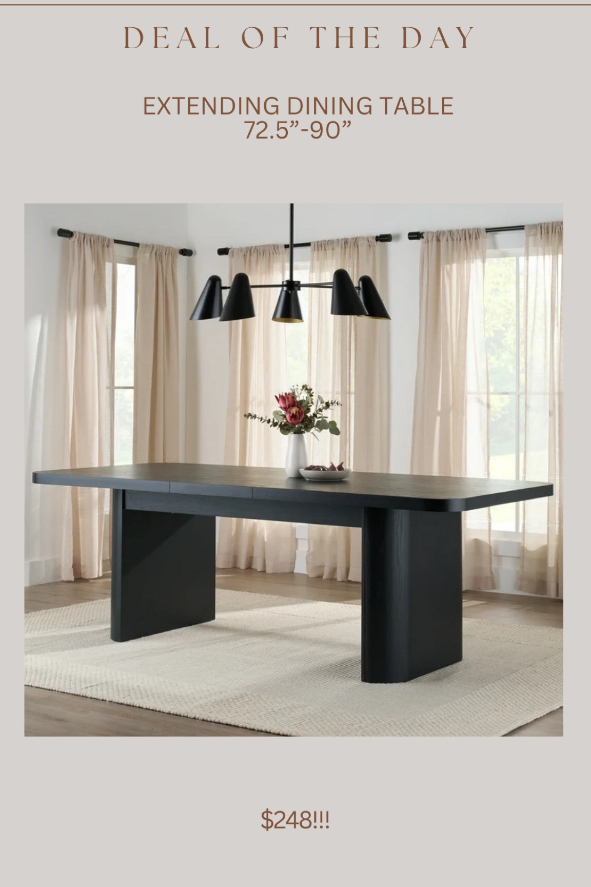 Walmart’s viral budget friendly extending dining table now comes in black!!!!!!! Only $248 🤯🤯🤯 this will sellout! Amazing deal. Extends from 72.5”-90”!! 

#LTKSaleAlert #LTKStyleTip #LTKHome
