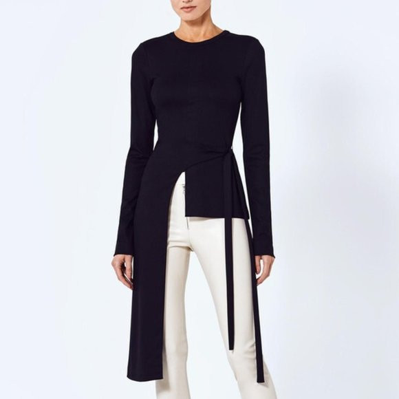 Alexis Beckette Asymmetrical Long Sleeve Top W/ Tie White - FCM75 | Poshmark