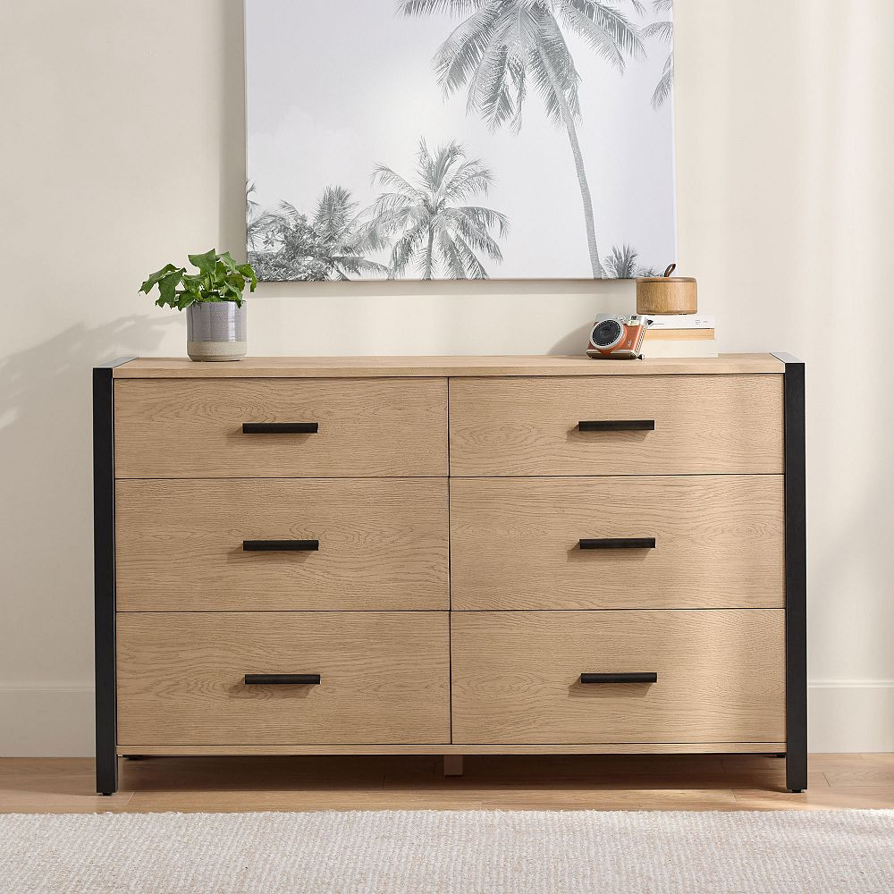 Kearny 6-Drawer Wide Dresser (56w x 18.5d") | Pottery Barn Teen
