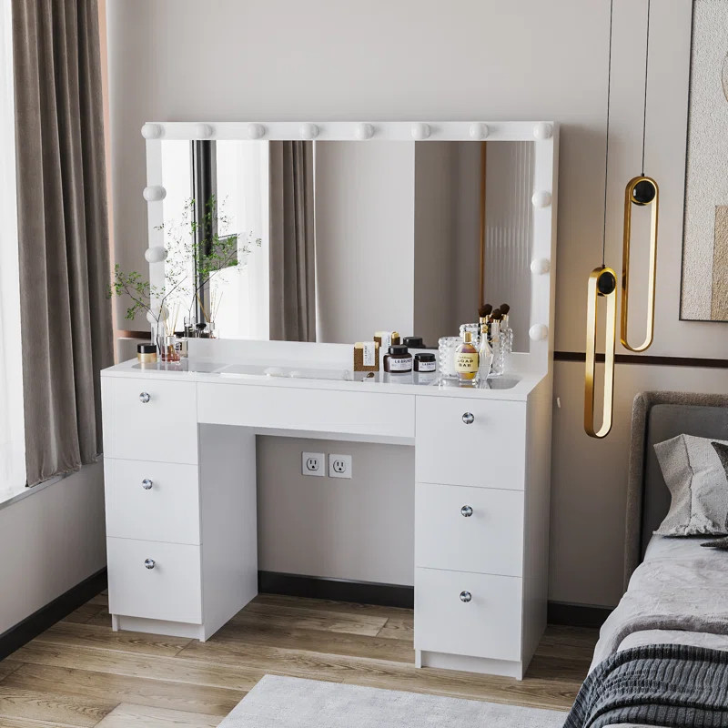 Yara 46.3'' Wide Vanity with Mirror | Wayfair North America