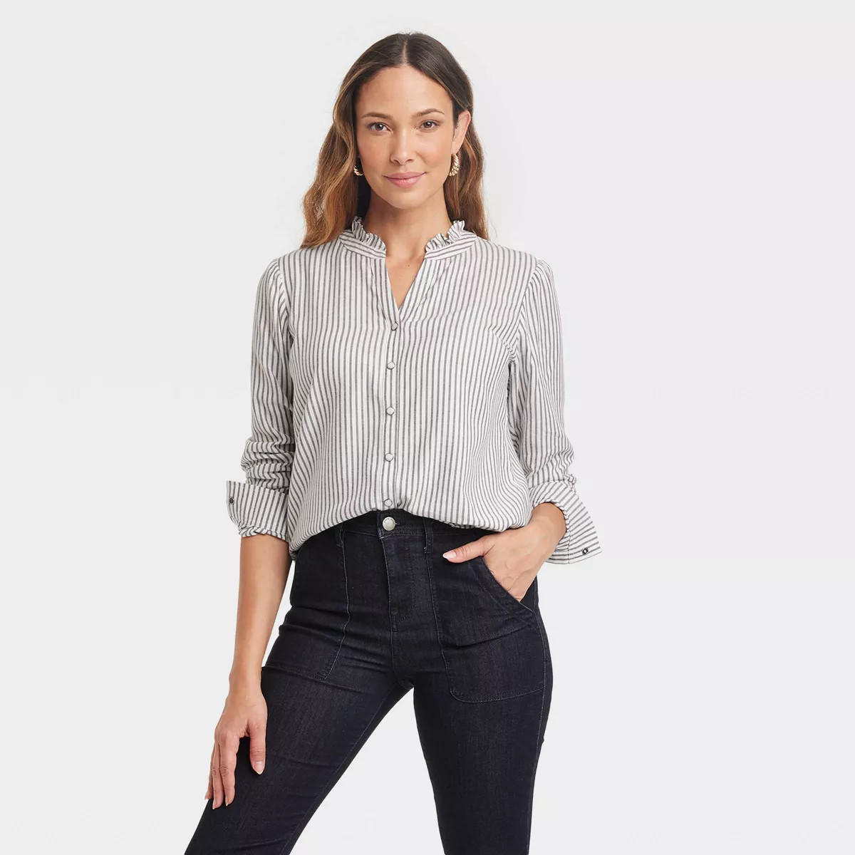 Women's Balloon Sleeve High Neck Shirt - Knox Rose™ | Target