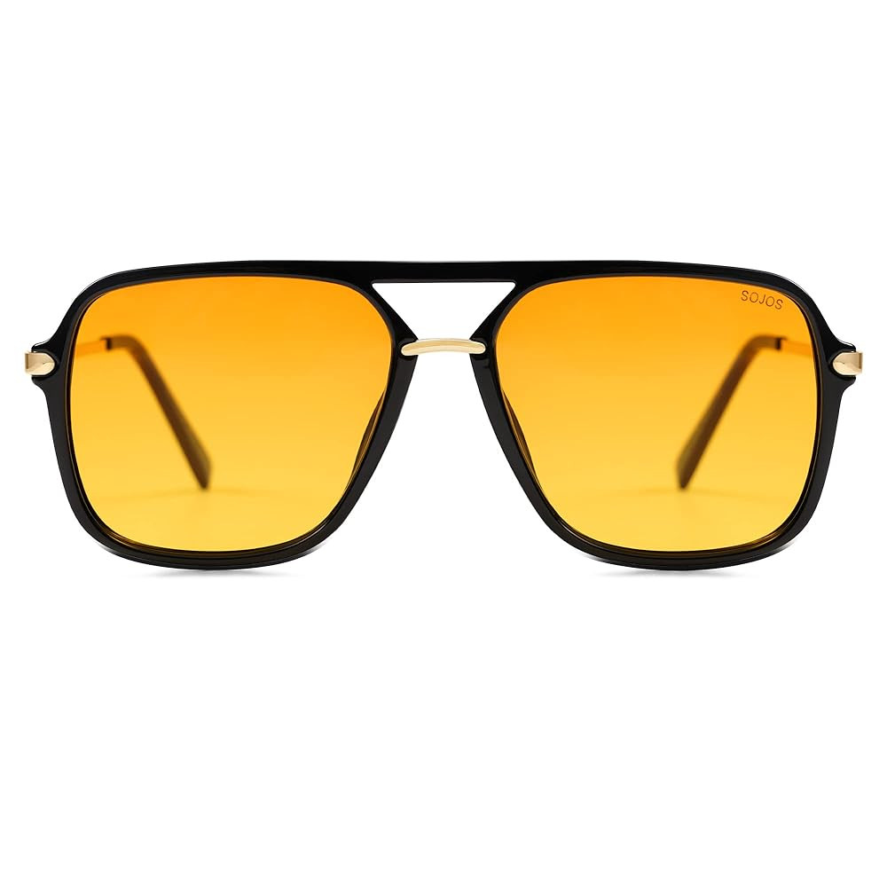 SOJOS Sunglasses for Women & Men, Square, Retro, Polarized Lens, Trendy Aviator, 90s Shades | Amazon (US)