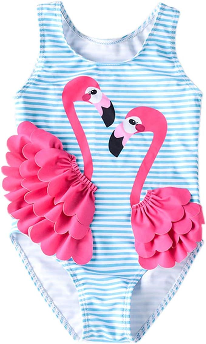 Baby Girl One Piece Swimsuit Swimwear Toddler Kid Flamingo Bikini Bathing Suit Sunsuit Rash Guard... | Amazon (US)