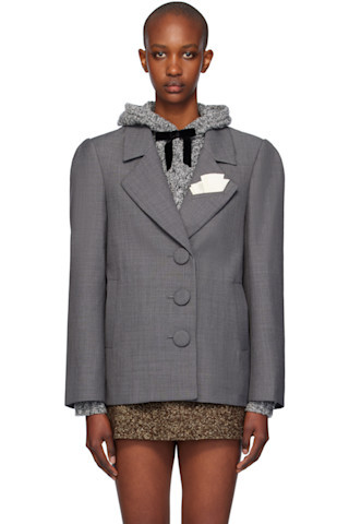 Gray Oversized Suit Blazer | SSENSE