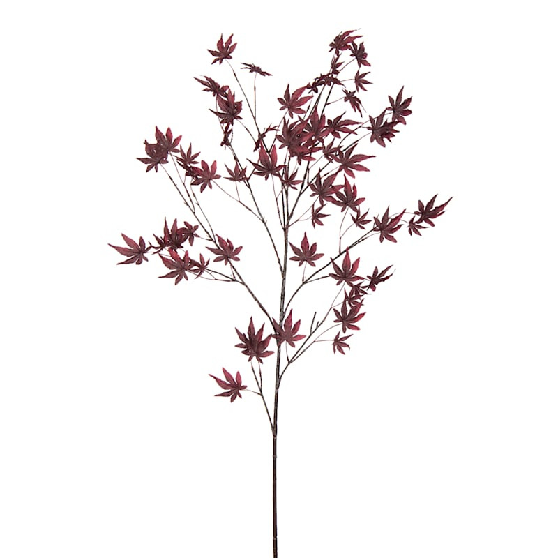 Dark Red Maple Leaves Spray, 45" | At Home